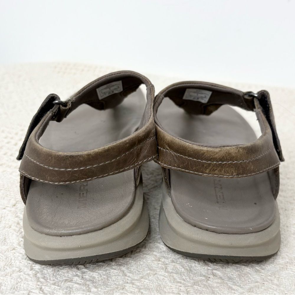 Merrell Brown Leather Brindle Sandals Thong Slingback - Picture 4 of 10